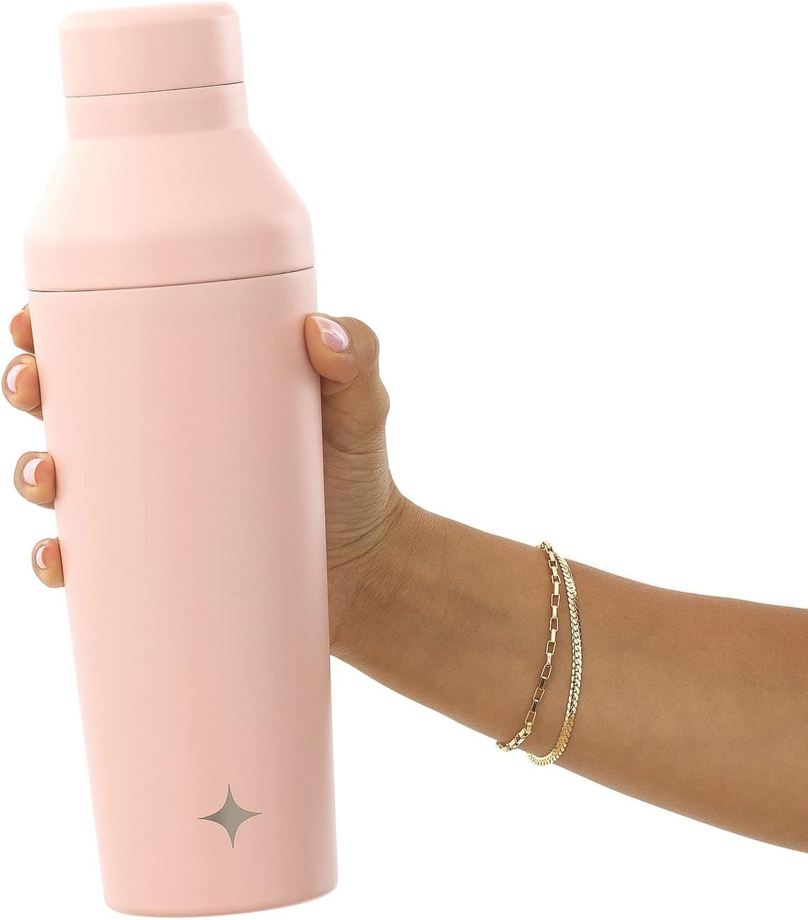 JoyJolt Botella coctelera con triple aislamientoproteínas. Vaso agitador de 20 onzas con tapa de medición de alcohol y tapa jigger. Botellas de