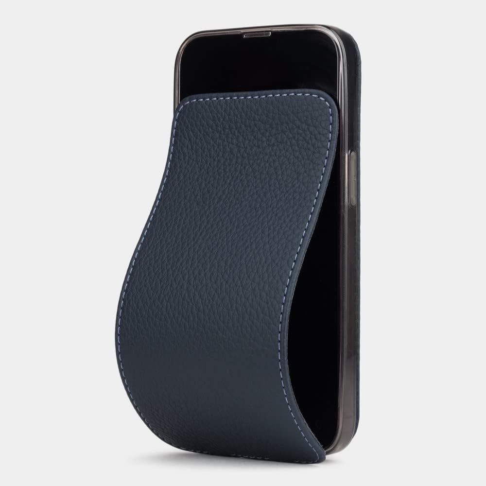 Marcel Robert – Funda de piel tipo cartera para iPhone 13 Mini – Modelo patentado – Fabricado en Francia –  Azul