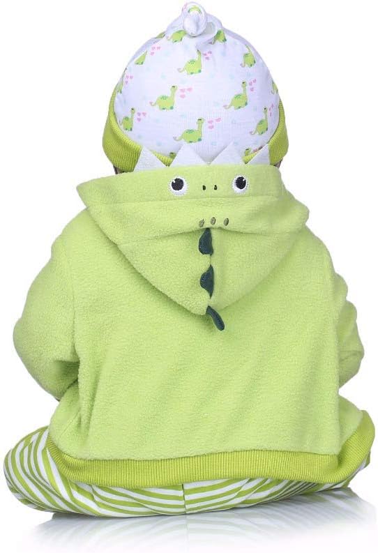 6 piezas de muñecas de bebé Babyfere Reborn ropa de dinosaurio verde para muñecas Reborn de 20 a 22 pulgadas