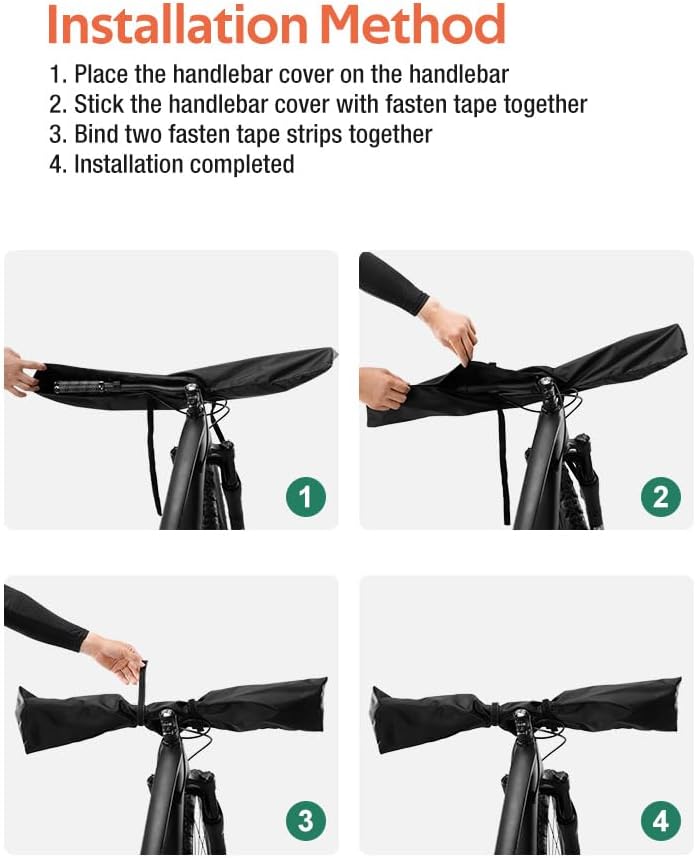 XIUWK 2-Piece Bike Cover for Handlebar,Easy to Install and disassemble.2P-Standard  1P-Large Bicycle Handlebar Cover Waterproof