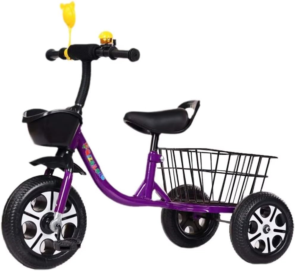 Triciclos para niños pequeños de 3 a 5 años, triciclos para exteriores con cesta de plástico trasera grande, conducción independiente pequeña de 3