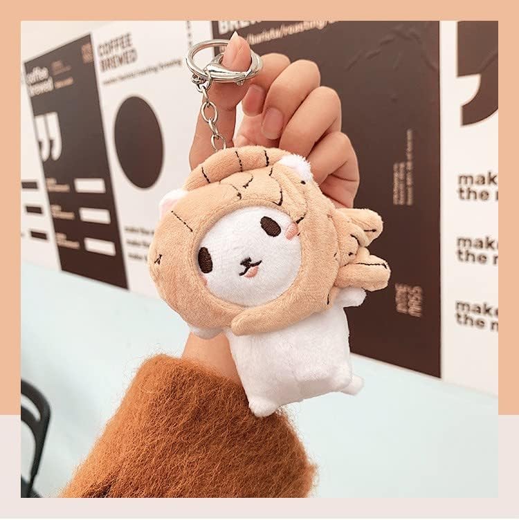 Llavero corto para mujer, diseño de gato Taiyaki, colgante creativo de animales, colgante de muñeca desmontable