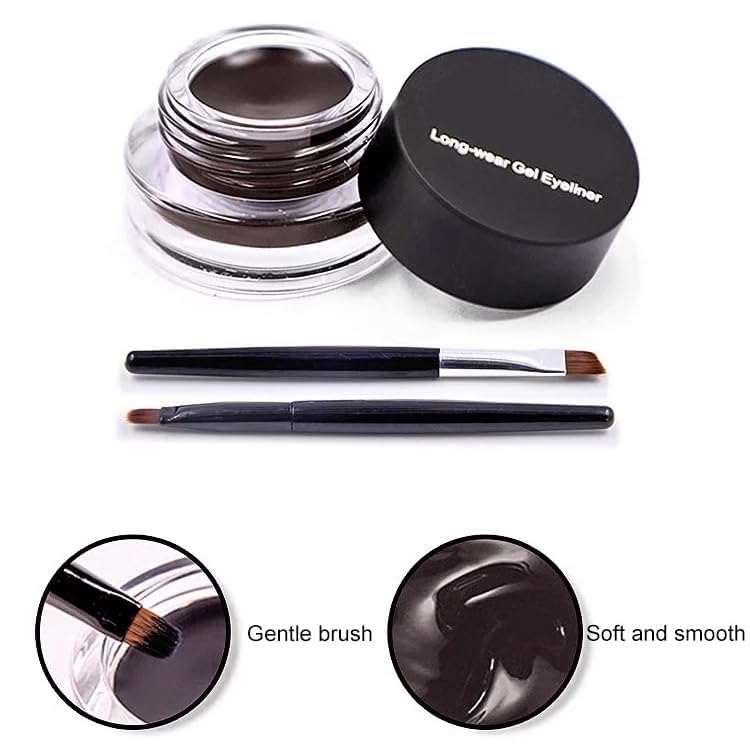 LJXWRF Delineador de ojos impermeable de doble color, paquete de 2 botellas, 2 en 1, delineador de ojos impermeable de doble color, delineador de