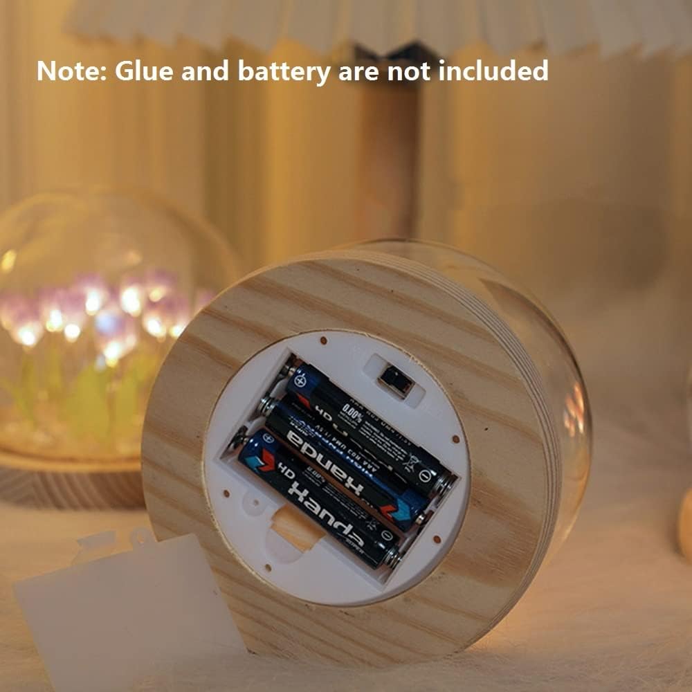 gors Lámpara de noche de tulipanes hecha a mano con pegamento, lámpara de noche LED, lámpara de mesa, lámpara de escritorio, decoración del
