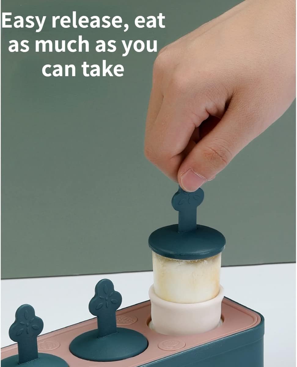 Juego de 4 moldes para paletas caseras de silicona para niños, moldes para helados de fácil liberación, moldes reutilizables para hacer bricolaje,