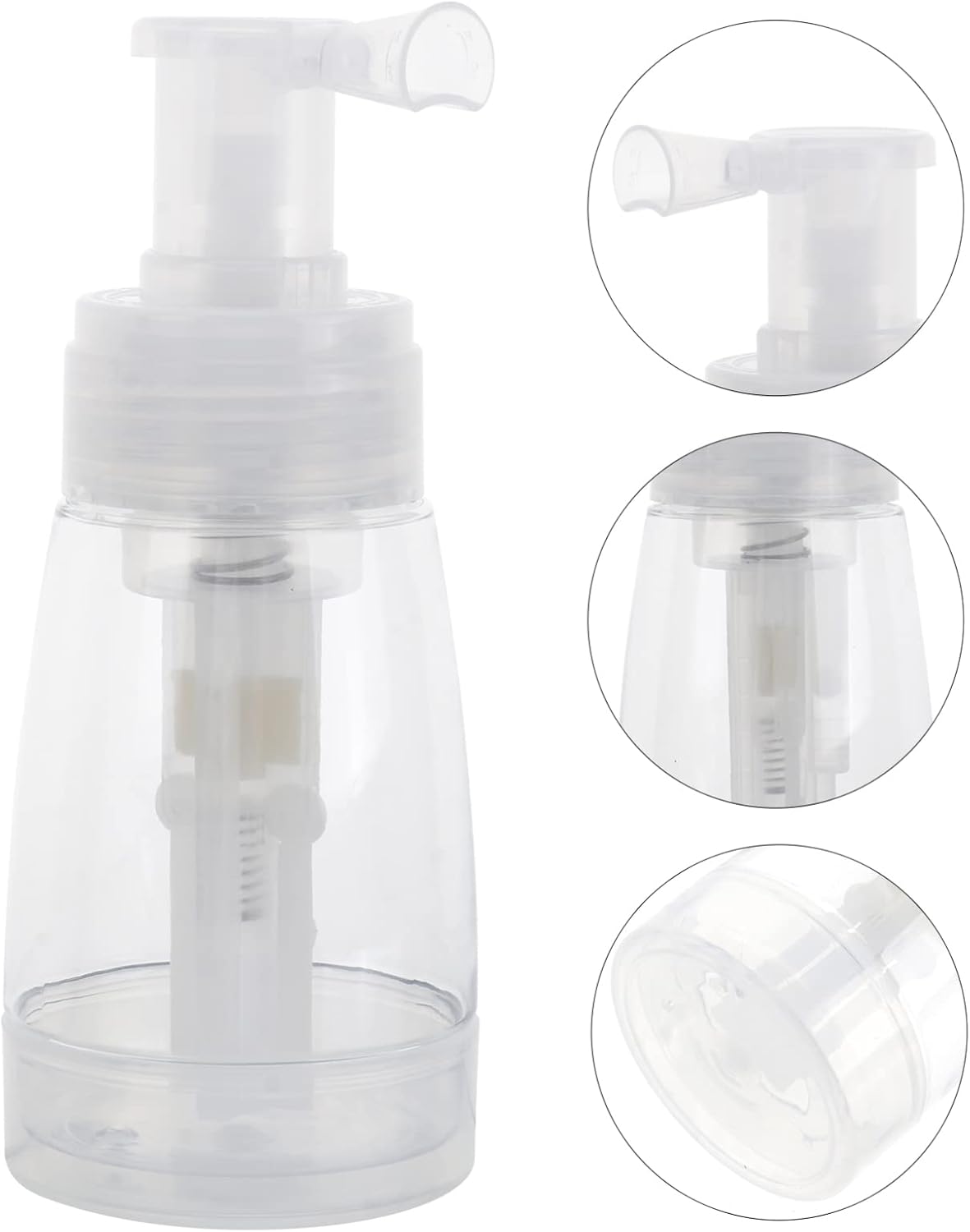 Botella de spray de viaje, pulverizador de polvo transparente, botella de viaje de plástico vacía para peluquería, salón de oficina, botellas de