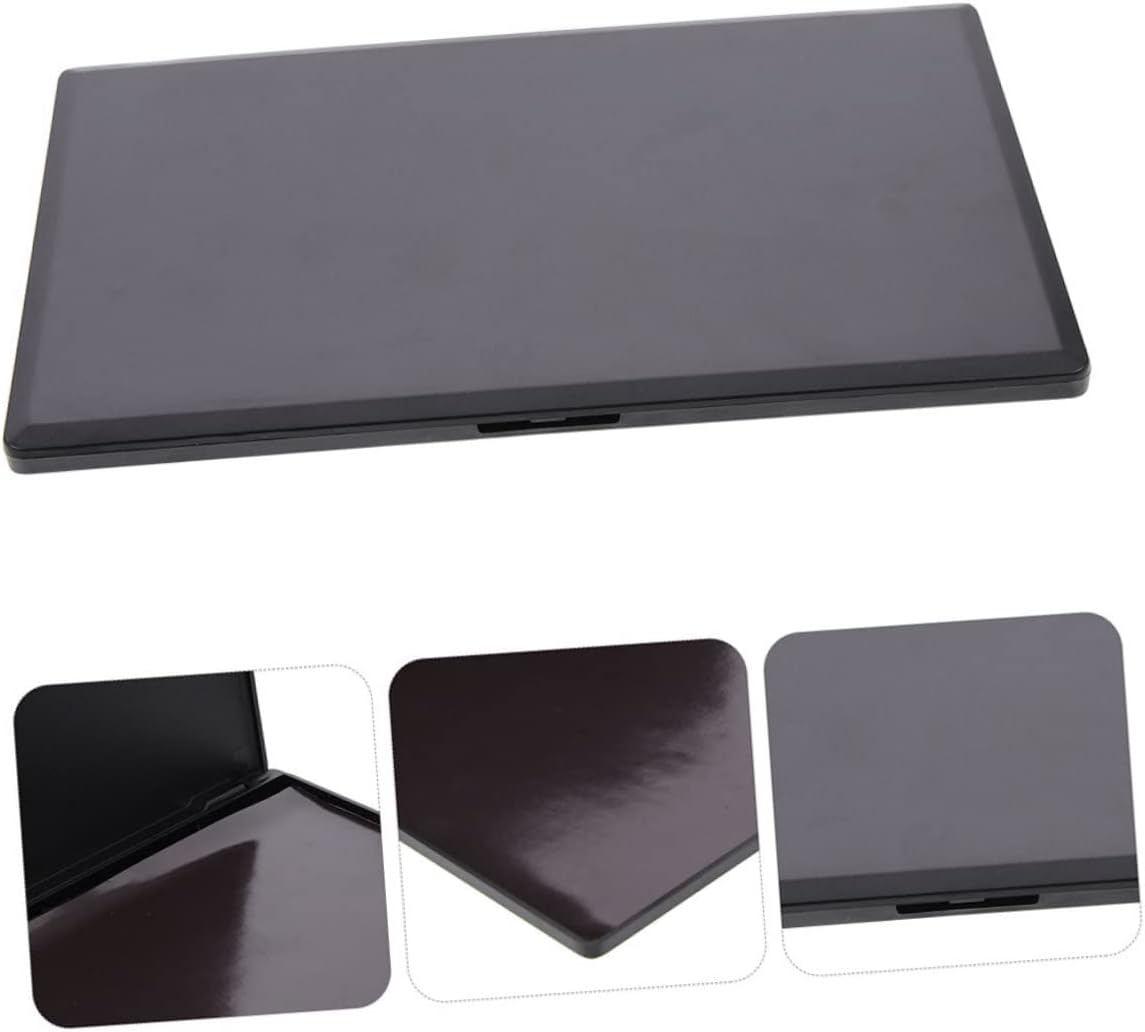 minkissy Paleta de sombra de ojos DIY, bandejas de plástico, bandeja de servir extra grande, bandeja de servir negra, vacía, magnética, sombra de