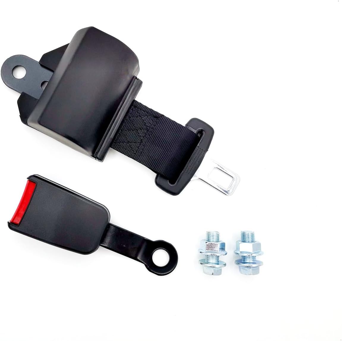 Cinturones de seguridad universales para carretilla elevadora y se adapta a tractor, cortacésped, carrito de golf, retráctil, negro, 46 pulgadas