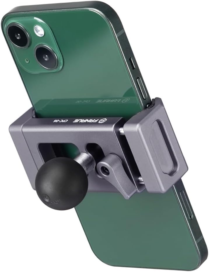 FANAUE Soporte de teléfono de aluminio con adaptador de cabeza esférica de 1 pulgada compatible con soportes RAM tamaño B brazo de doble enchufe y