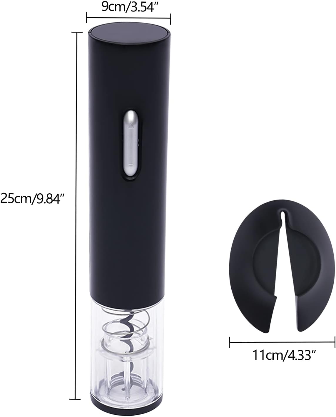 DOONARCES Abrebotellas de vino eléctrico negro, abridor automático de botellas de vino eléctrico con batería Sacacorchos de acero inoxidable con