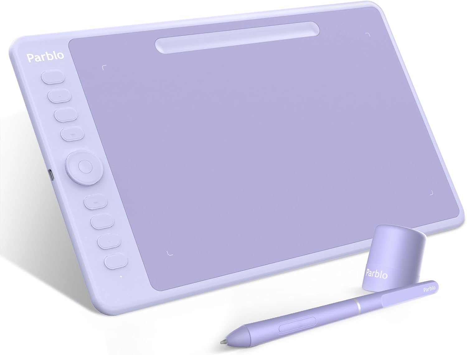 Parblo Intangbo M – Tableta de dibujo de 10 x 6 pulgadas, tableta gráfica digital con 8192 niveles, lápiz capacitivo sin batería y 8 teclas de