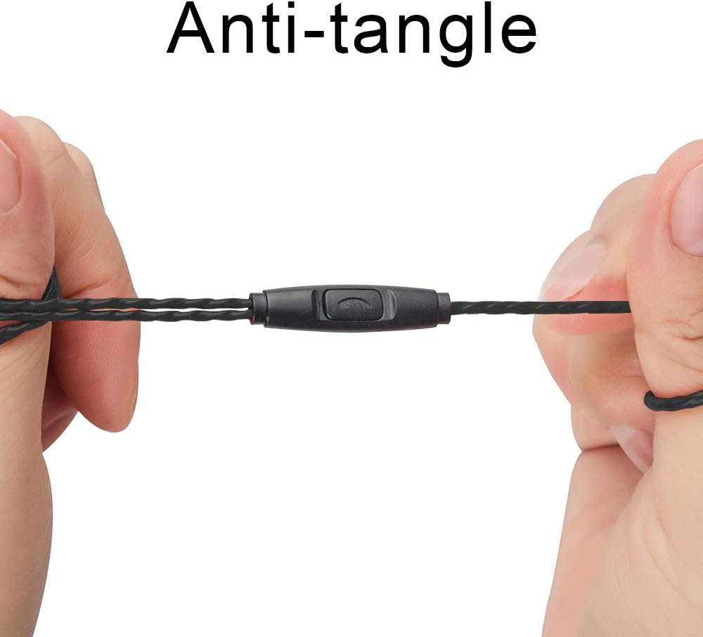 Paquete de 3 auriculares con control remoto y micrófono, auriculares findTop in ear de latón, aislamiento de ruido, sin enredos, para teléfonos