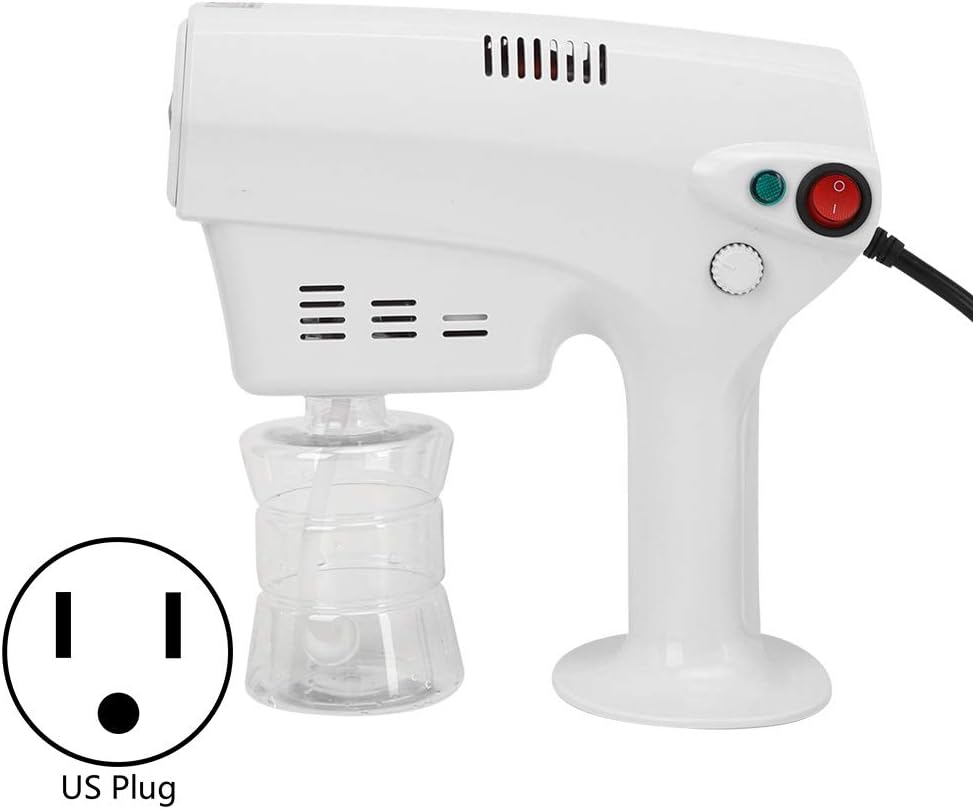 Pulverizador eléctrico, pistola pulverizadora eléctrica, nano atomizador recargable de mano, nano rociador ajustable, luz azul, 1200 W, 10.1 fl oz,
