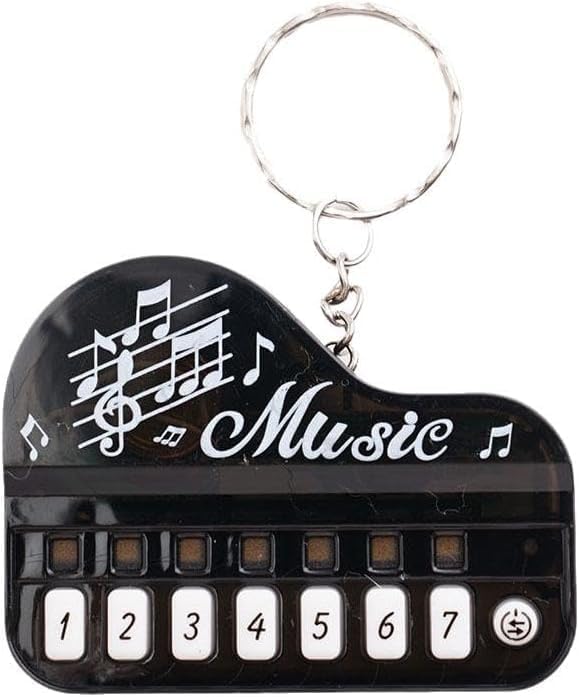 Llavero de micro piano negro, teclado portátil, mini llavero de teclado electrónico con luces, pianos y teclados, llavero de instrumentos musicales,