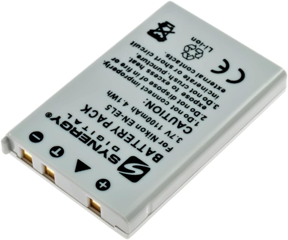 Synergy Digital Baterías para cámara, compatibles con cámara digital Nikon Coolpix P500, (li-ion, 3.7V, 1100 mAh), repuesto para batería Nikon