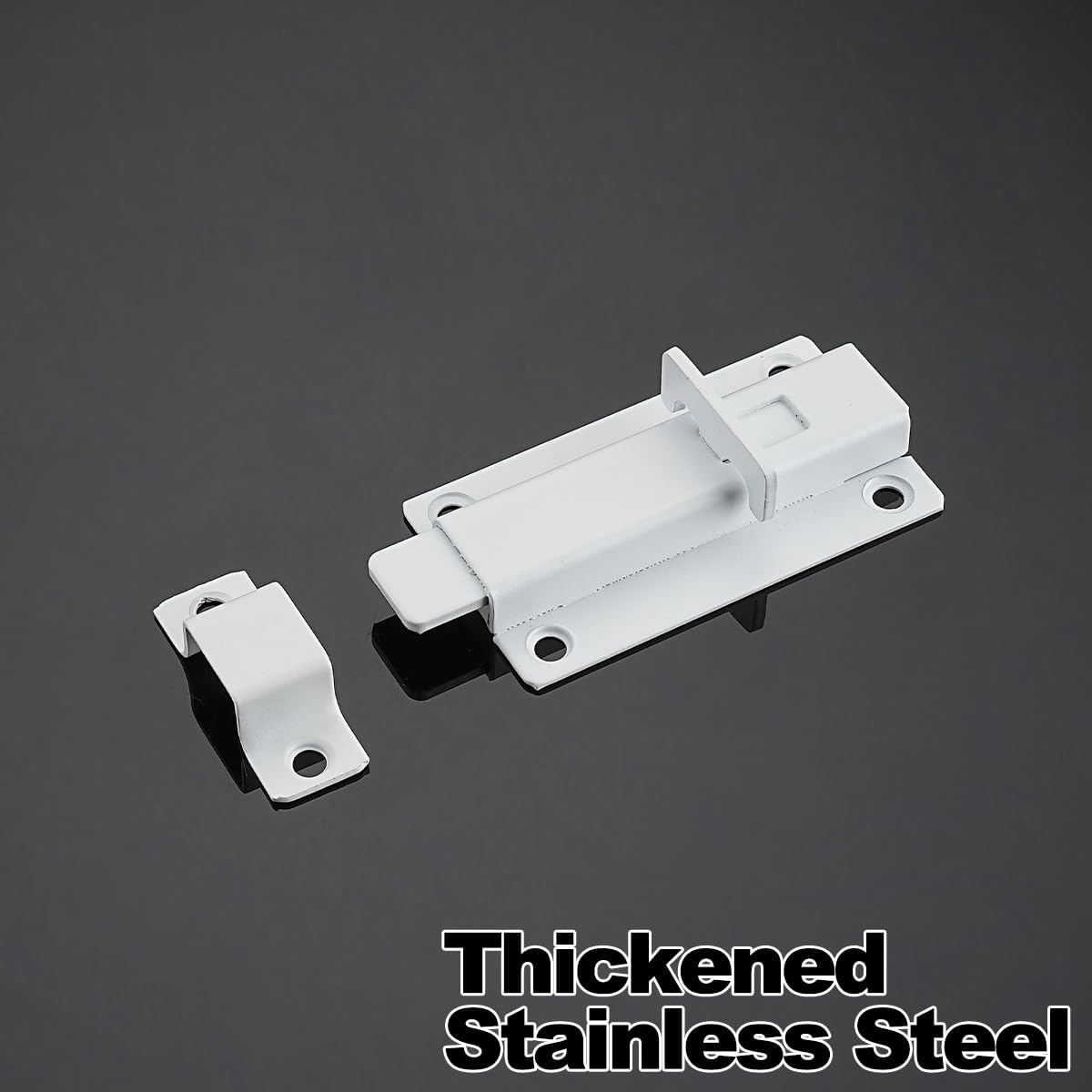 XXW 103BB-WH-2 – Pestillo de puerta corredera de acero inoxidable grueso, 3 pulgadas, blanco, paquete de 2, 103BB-WH-2