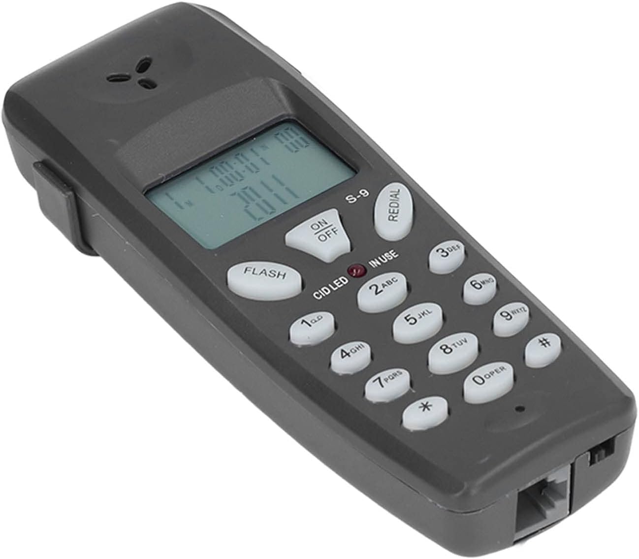 Cuifati Teléfono con cable, pantalla LCD de 16 bits con cable Teléfono con cable con función de pausa de redireccionamiento con FSK, ID de llamadas