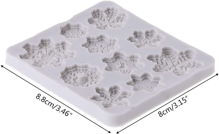 Molde de silicona para pastel de fondant de copo de nieve de Navidad, molde de caramelo de chocolate, decoración de bricolaje, decoraciones de