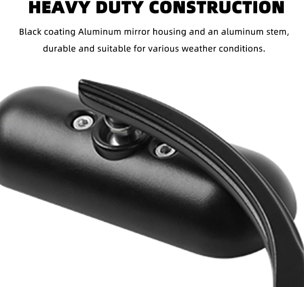 DREAMIZER Espejos laterales universales ovalados para motocicleta, color negro, compatibles con Harley Street Bike Scooter Chopper Cruiser Sportster