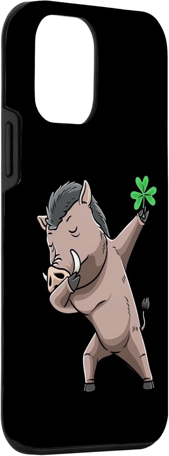 iPhone 12 mini Dabbing Wild Boar With Shamrock Pig Case
