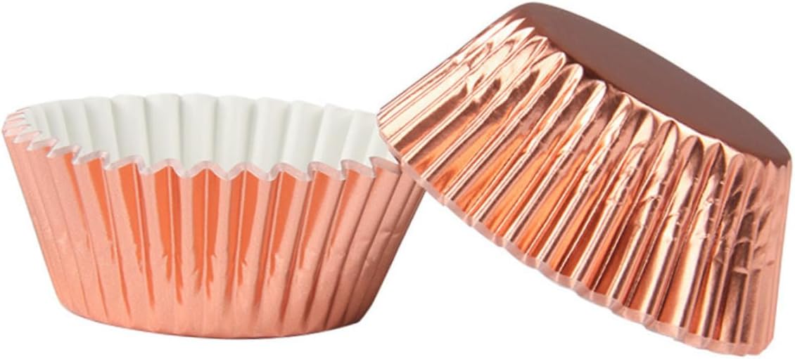 300 piezas mini tazas para hornear mini muffin de papel de regalo de oro rosa muffin tazas de papel magdalena papel forros de papel magdalena molde
