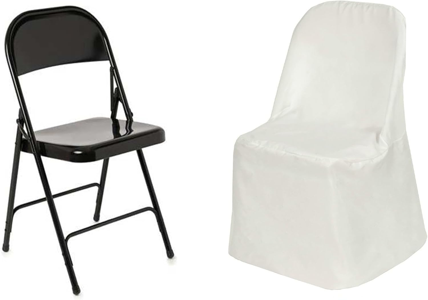 Efavormart – 100 fundas para sillas plegables de poliéster de lino marfil para sillas de comedor para bodas, fiestas, eventos, banquetes, catering
