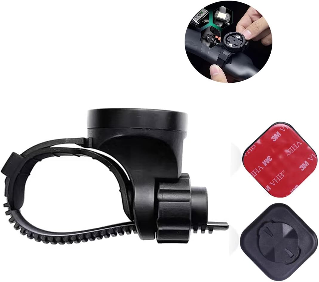 Teague Soporte de bicicleta para computadora de montaje frontal para Garmin con adaptador adhesivo de montaje para teléfono, compatible con negro