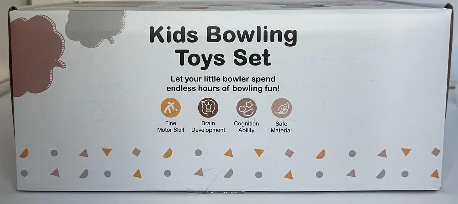 Nueplay 8 Pcs Kids Bowling Toys Set, Matching & Sorting Fine Motor Games, Learning Toys for 1 2 3 Year Old Toddlers, Christmas Birthday Gifts for