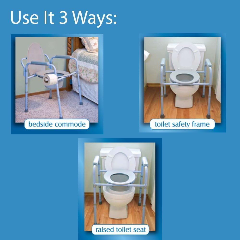 Carex Cómoda plegable 3 en 1 con 14 forros de cómoda – Porta Potty para adultos – Inodoro portátil para campamento, soporta hasta 300 libras,