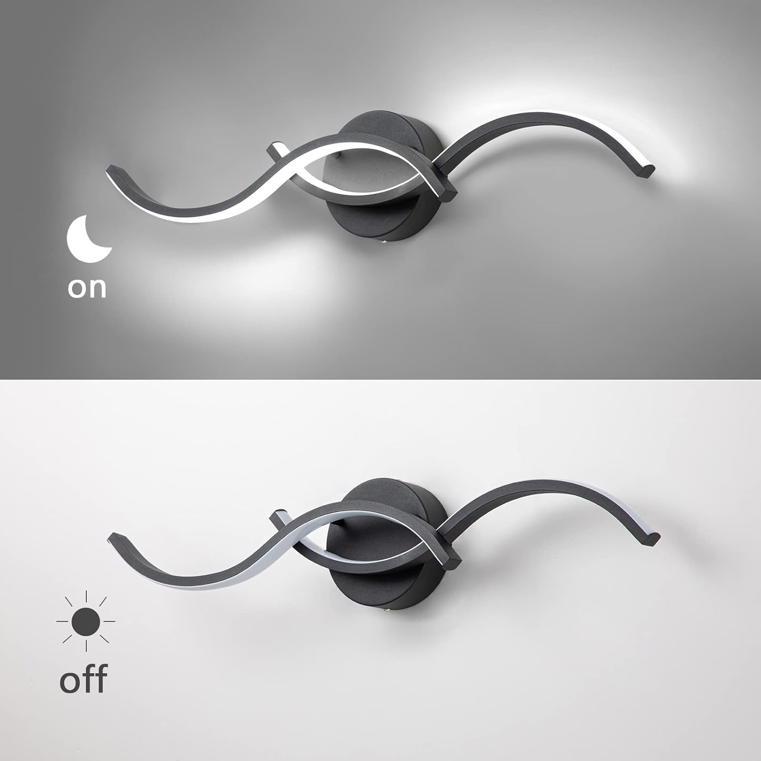 EDISLIVE Moderna lámpara LED de tocador, regulable, moderna lámpara de tocador LED lineal, con pantalla de tira acrílica, luces LED de tocador de 24