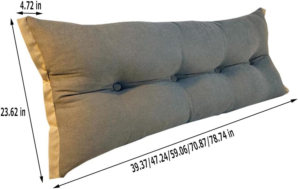 Gujuja Almohada de cuña grande para cabecero, almohada larga para cama, almohadas de lectura para sentarse en la cama, almohadas para adultos, cojín