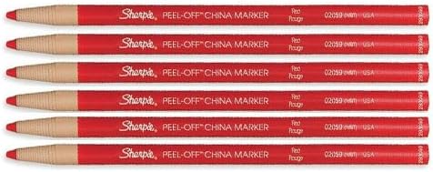 Sharpie Marcador de China Peel-Off 169T Rojo, 6 marcadores por pedido (02059)