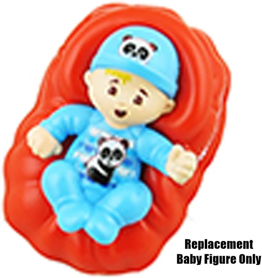 Pieza de repuesto para la familia Fisher-Price Little People Big Helpers – FRM72  Figura de bebé de repuesto en traje de panda azul y canasta roja