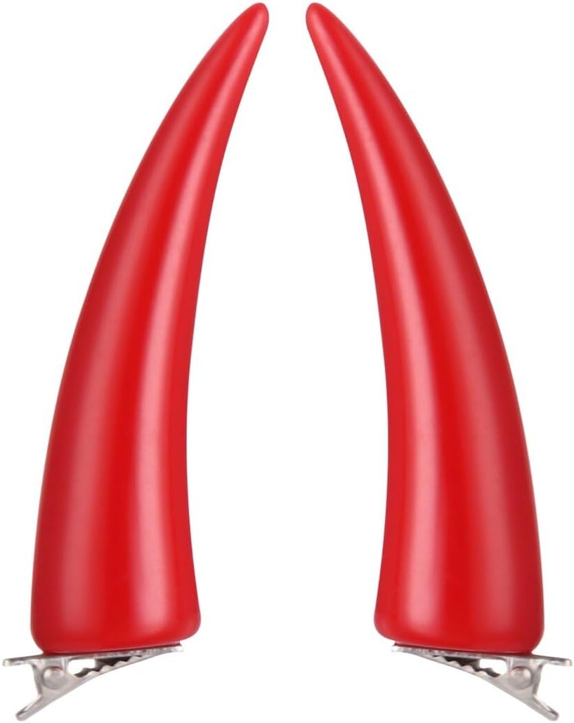 COYLINK Power Cosplay Hornos Clip de pelo Anime Cosplay Cuernos Accesorios Rojo PVC Headwear Pasadores Unisex Cabello Accesorio