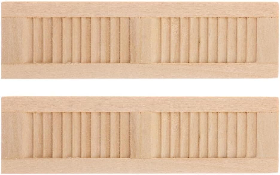 DYNWAVE Muebles hechos a mano para casa de muñecas de 112, persianas de madera, paquete de 4 pares, accesorios en miniatura, manos