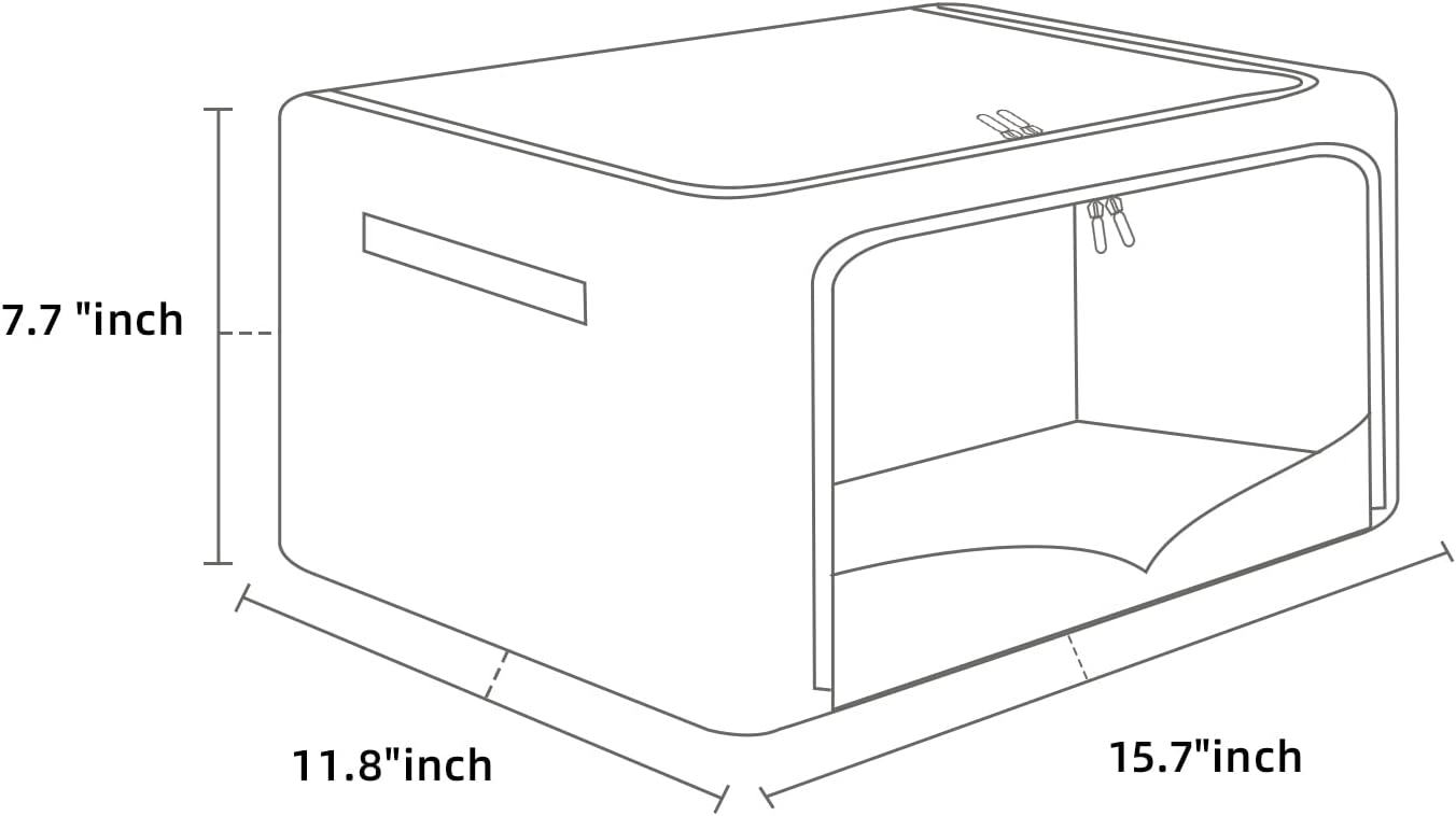 Paquete de 2 contenedores transparentes para almacenamiento de ventana  Gran almacenamiento de tela de lino apilable para ropa de 19.7 x 15.7 x 12.6
