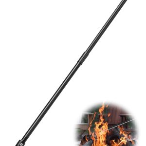 Póker para fogatas de 32 pulgadas de largo, portátil y resistente con mango resistente al calor para chimenea al aire libre, hoguera, estufa, Póker para fogatas de 32 pulgadas de largo, portátil y resistente con mango resistente al calor para chimenea al aire libre, hoguera, estufa,