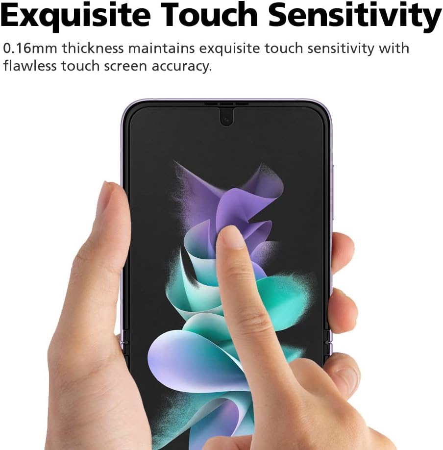 DIACUBE Paquete de 3+3 para Samsung Galaxy Z Flip 4 5G, protector de pantalla mate antirreflejos EPU+TPU, paquete de 3 unidades de cubierta completa