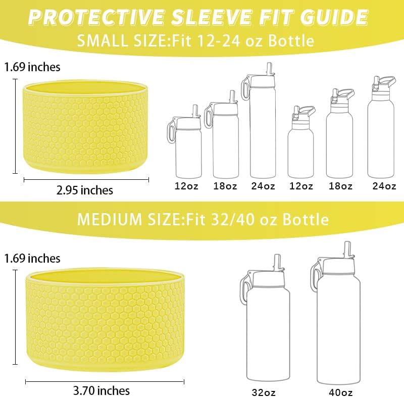 Vmini Funda para vasobotella, compatible con Stanley, Hydro Flask y más botellas de agua, funda de silicona inferior antideslizante con textura de
