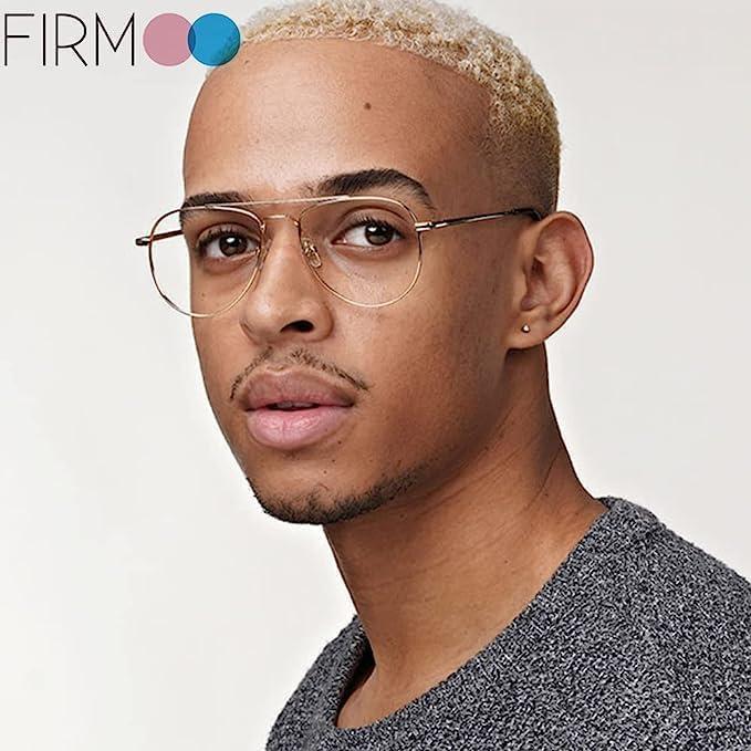 Firmoo Aviator – Lentes de lectura para mujereshombres, bloqueo de luz azul para pantallas digitales, protección UV, marco de metal ligero de