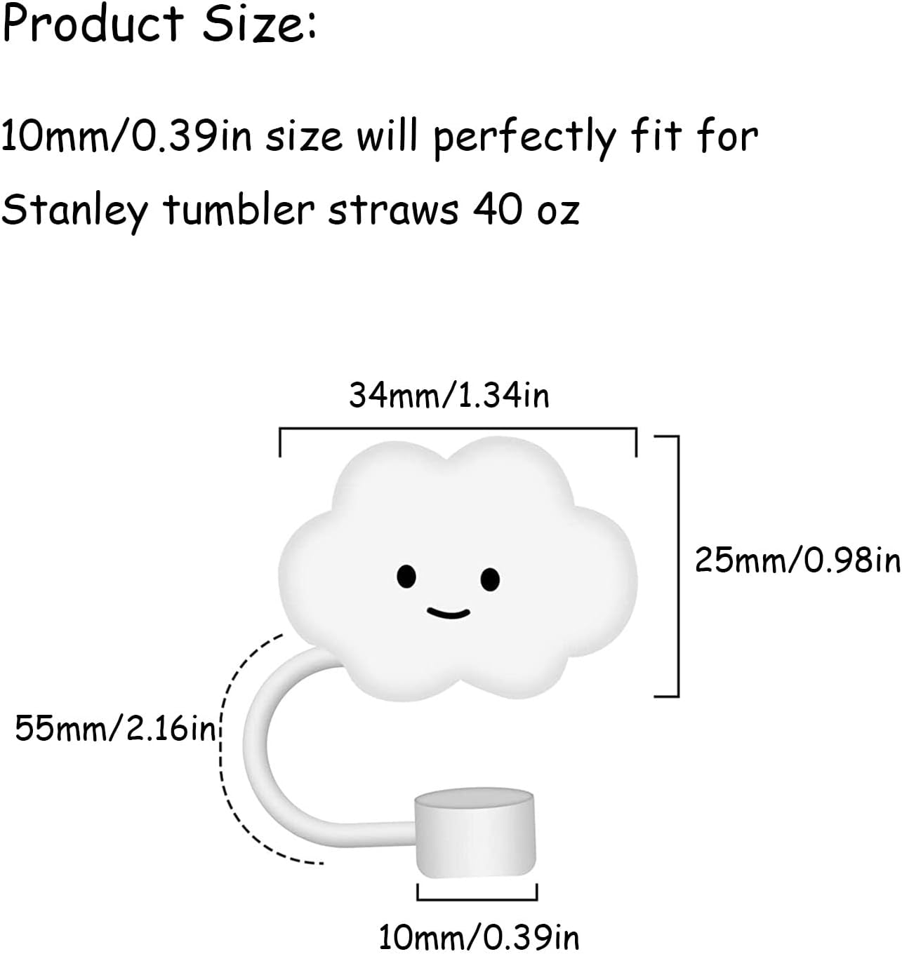 Funda para popote de 0.394 pulgadas, 6 fundas para popote para copa Stanley, 40 onzas, 30 onzas, silicona de grado alimenticio, lindo y grande,