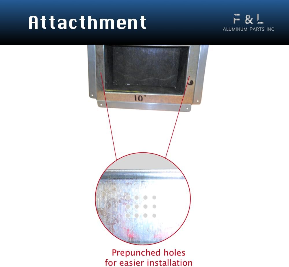 Caja de registro de techo galvanizada aislada R6 – Conecta la ventilación de registro y el difusor, funda de conducto HVAC (acero galvanizado, 14 x