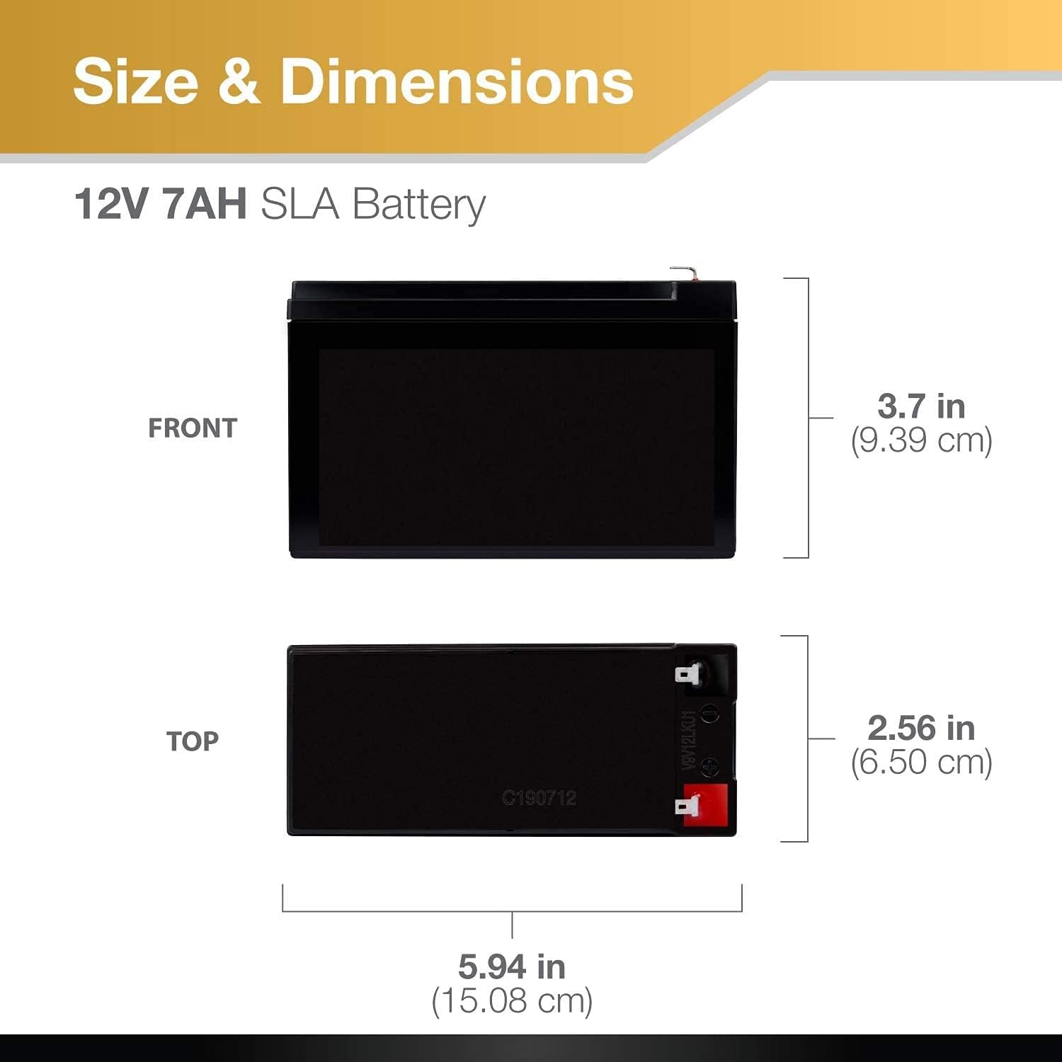Reemplazo de batería. Resistente 6-DW-7 12V 7AH – Paquete de 2