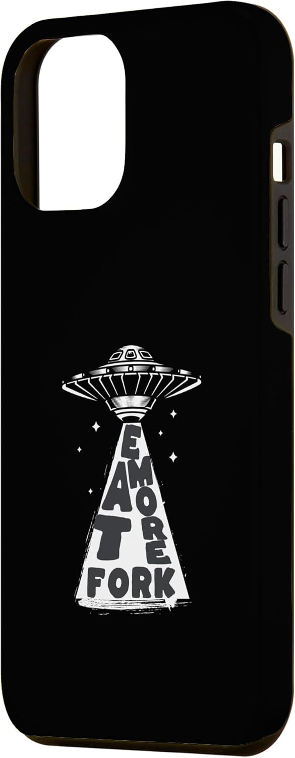 iPhone 14 Pro Max UFO Alien Abduction Vintage Eat More fork Vintage Case