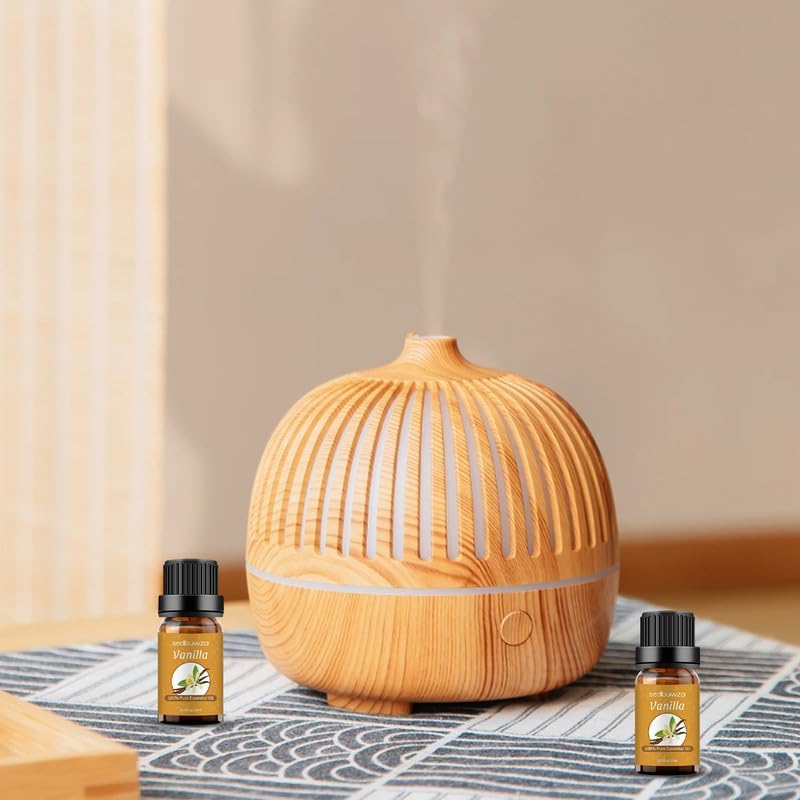 Sedbuwza Juego de aceites esenciales de vainilla, paquete de 2 aceites de aromaterapia 100% puros orgánicos sin diluir para masaje, difusor,