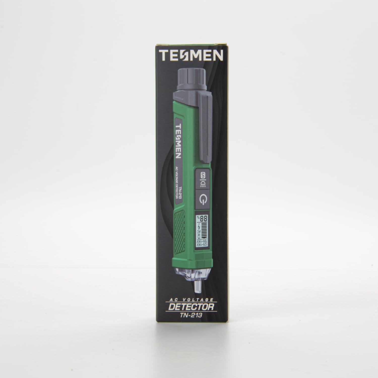 Probador de voltaje, probador de voltaje sin contacto TESMEN TN-213, probador eléctrico, CA 12 V70 V-1000 V, rango doble, pantalla LCD en