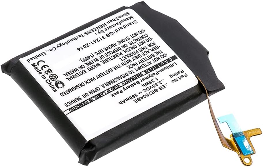 Synergy Digital Batería de reloj inteligente, compatible con Samsung Gear S3 Frontier LTE Smartwatch, (Li-Pol, 3.85 V, 350 mAh), ultra alta