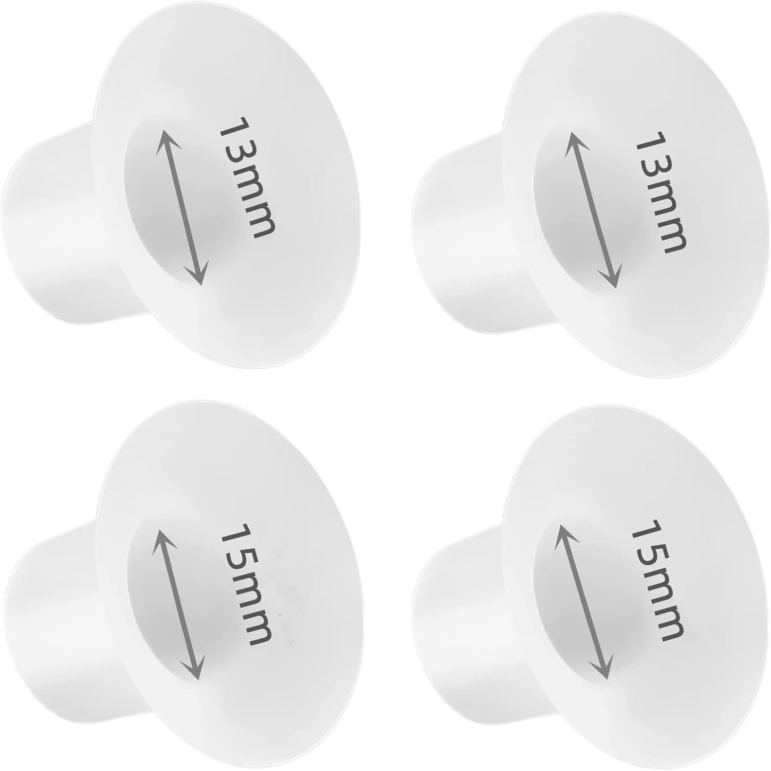 Paquete múltiple de insertos de brida de 130.591 in, 4 piezas reemplazables para Spectra S1S2 Motif Luna Medela 0.945 in Extractor de leche de