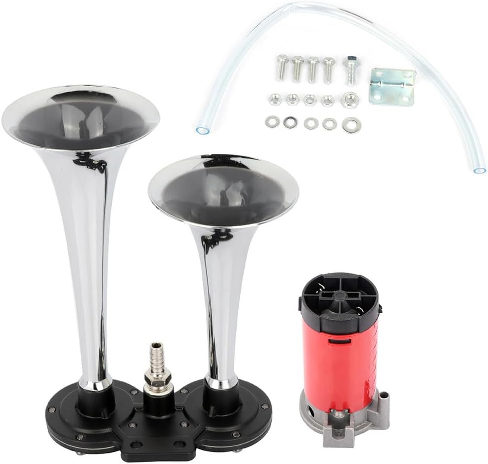 Kit de bocina de aire eléctrica de 150 dB con compresor de aire, trompeta doble, bocina de tren, bocina de aire para automóvil, 12 V, para camiones,