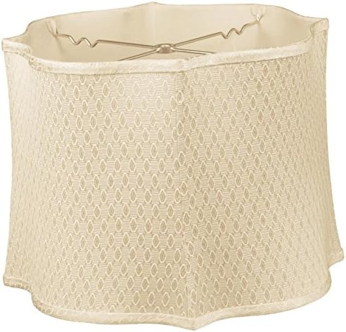 Royal Designs Fancy – Pantalla cuadrada festoneada de diseño, color beige, 13 x 14 x 10.5 pulgadas
